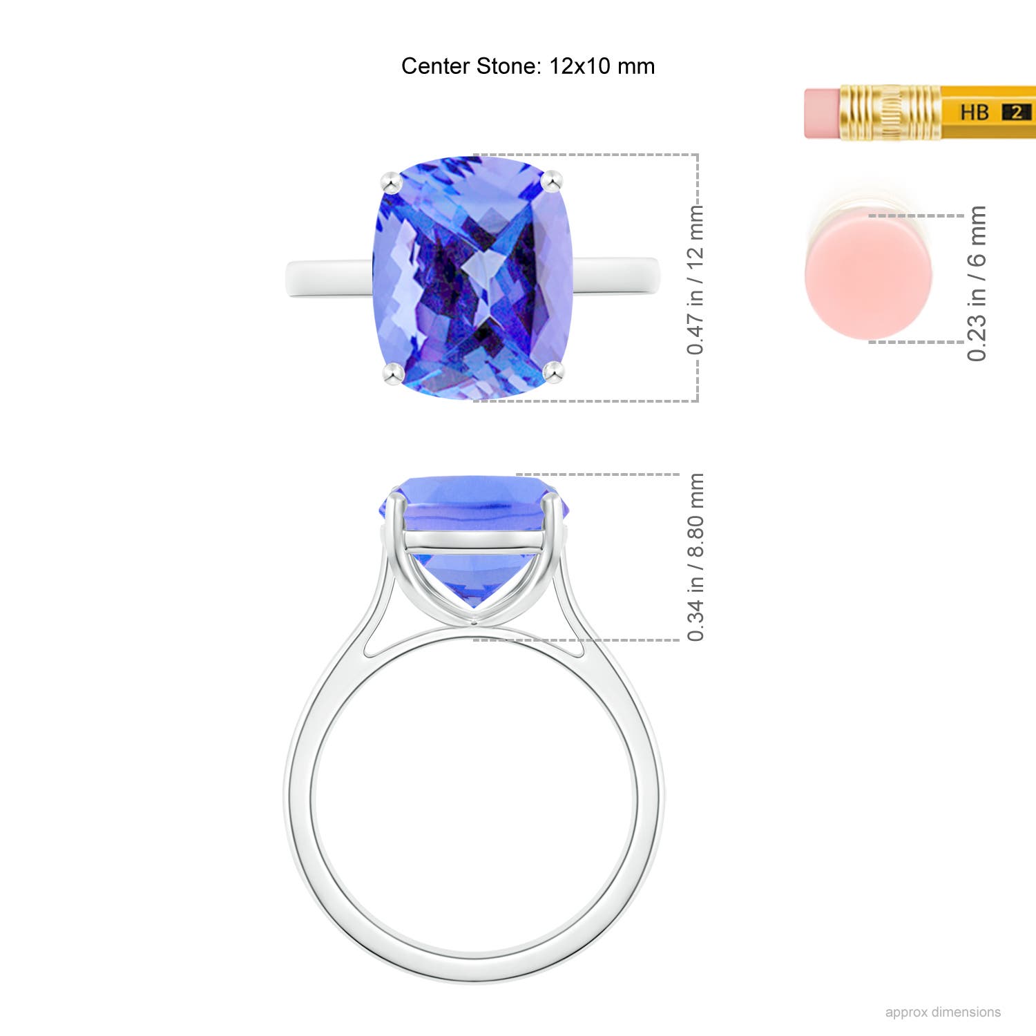 AA - Tanzanite / 4.54 CT / 14 KT White Gold