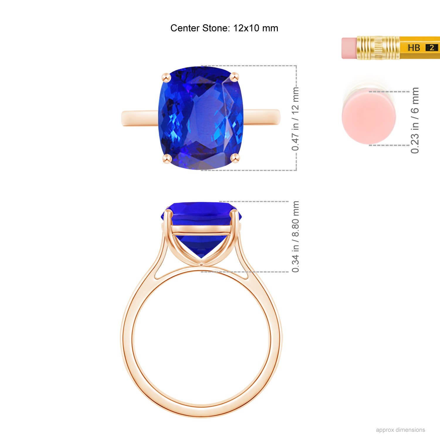 AAA - Tanzanite / 4.54 CT / 14 KT Rose Gold