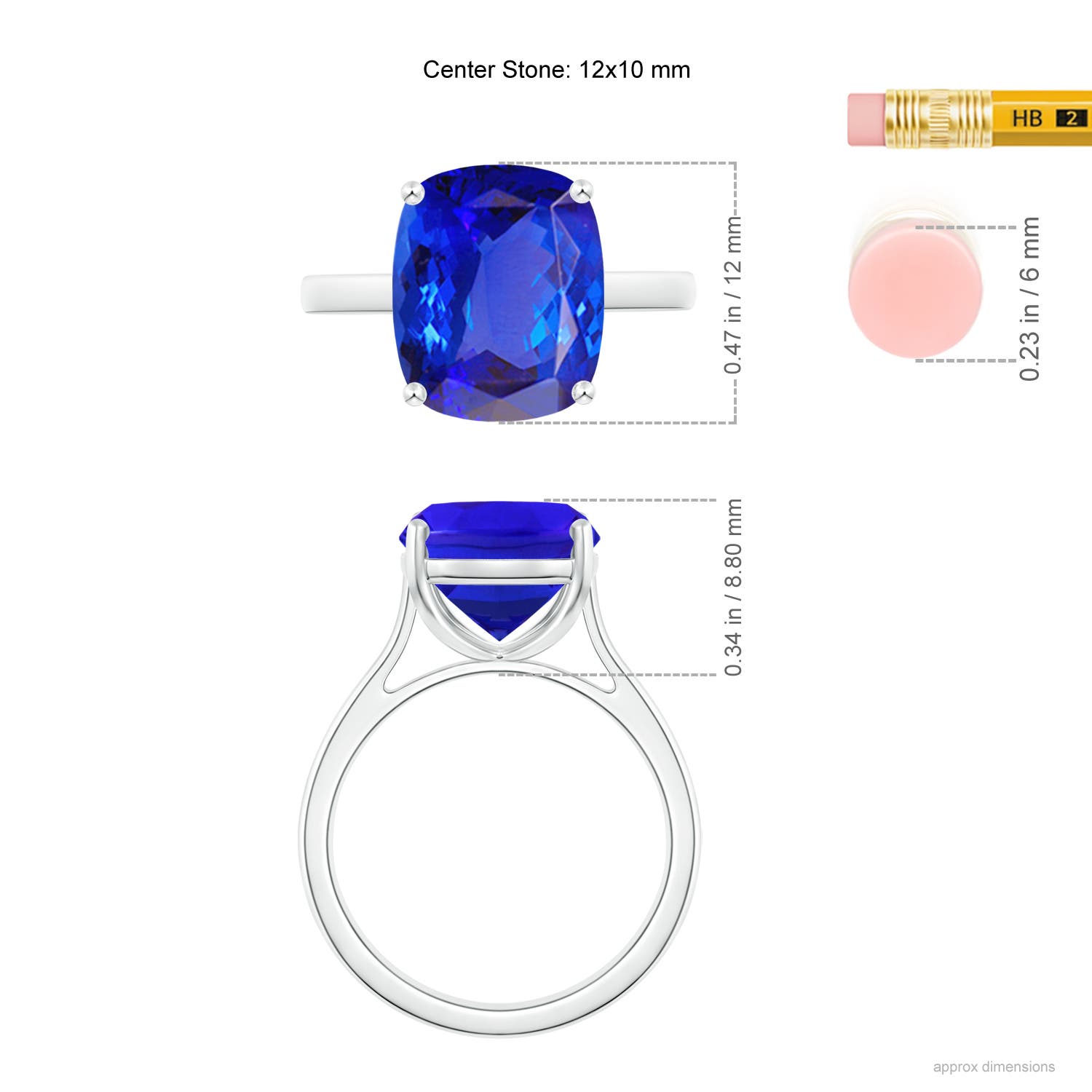 AAA - Tanzanite / 4.54 CT / 14 KT White Gold