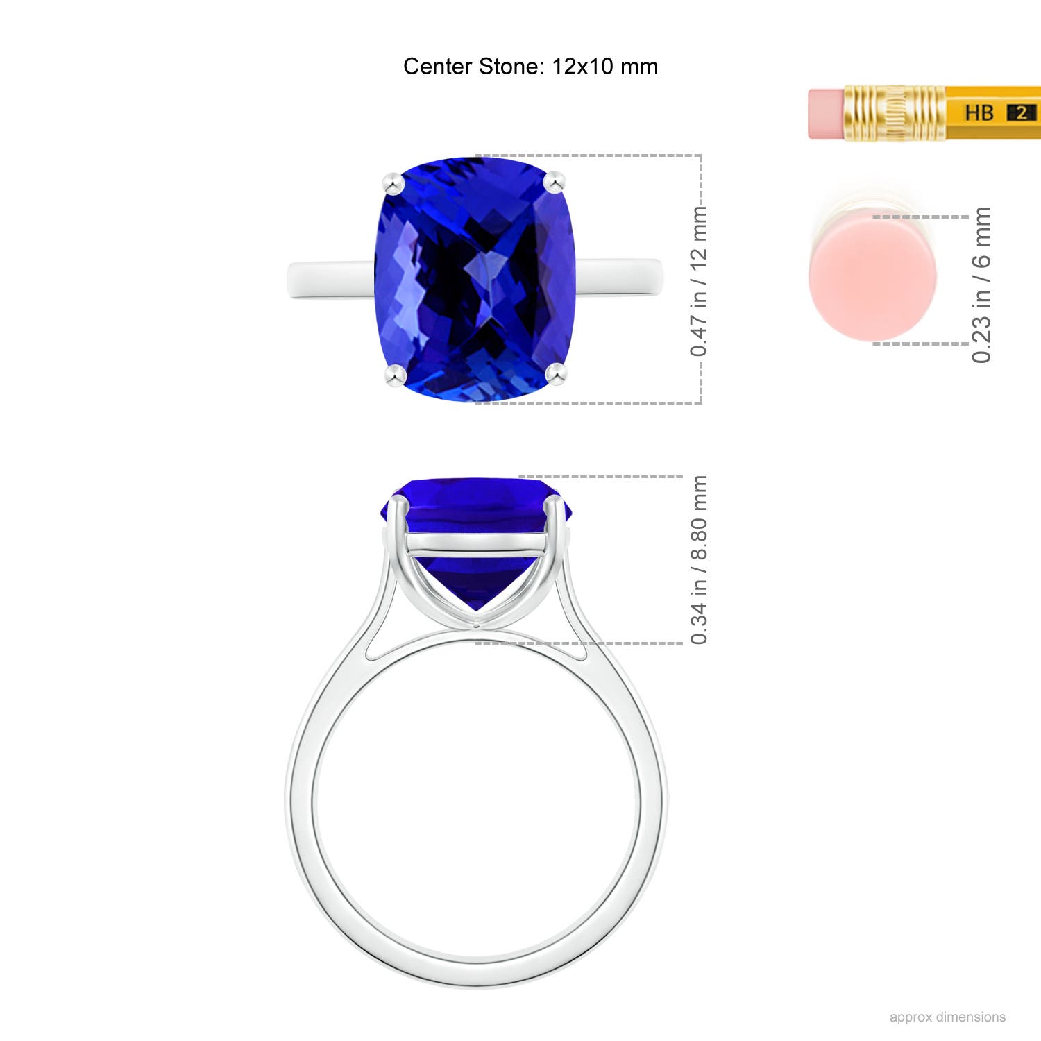 AAAA - Tanzanite / 4.54 CT / 14 KT White Gold