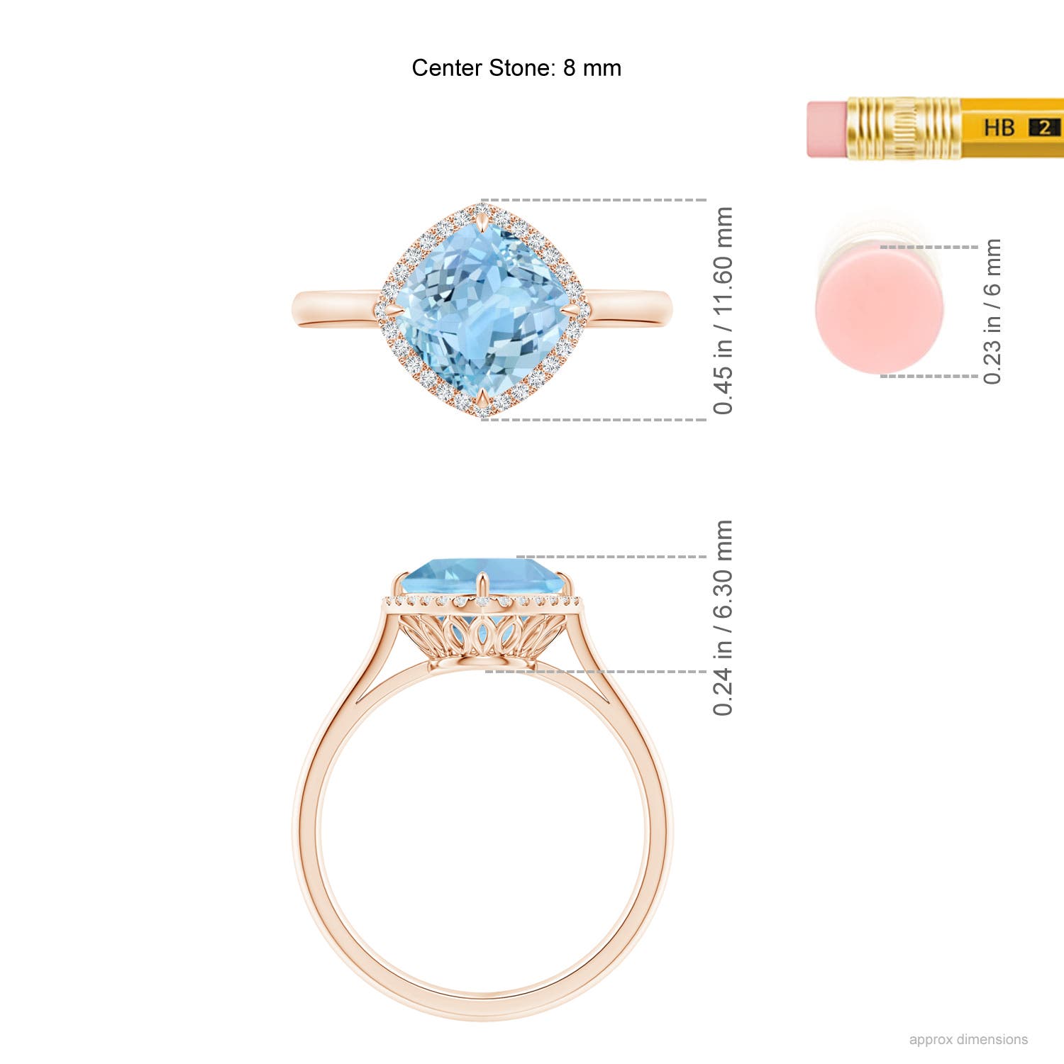 AAAA - Aquamarine / 2.09 CT / 14 KT Rose Gold