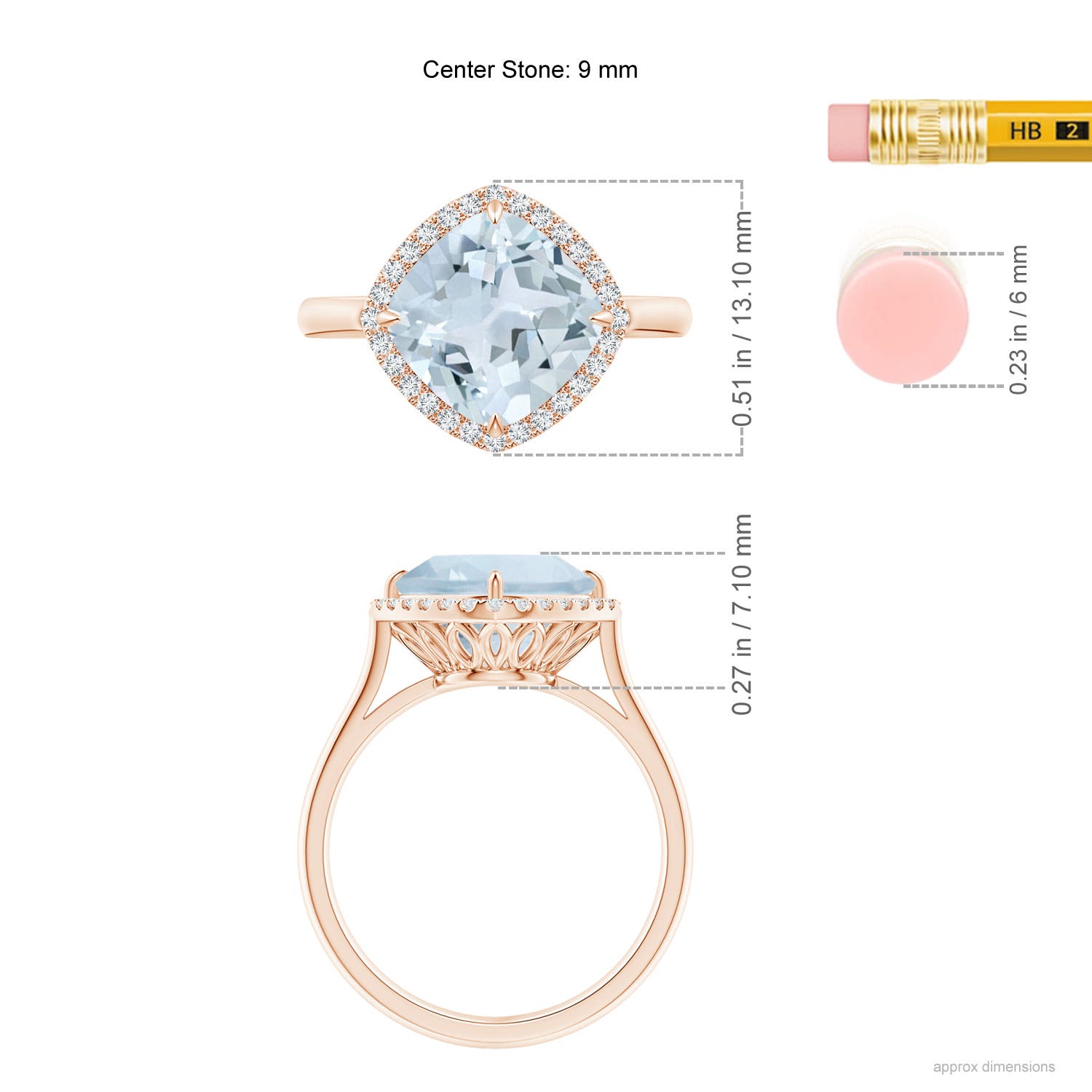 A - Aquamarine / 2.87 CT / 14 KT Rose Gold