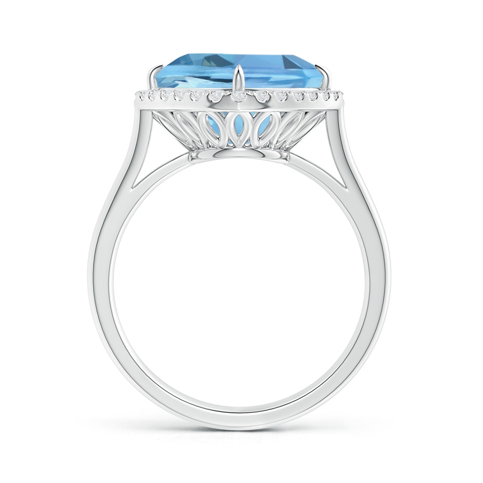 12mm AAAA Claw-Set Cushion Aquamarine Cocktail Halo Ring in White Gold product image