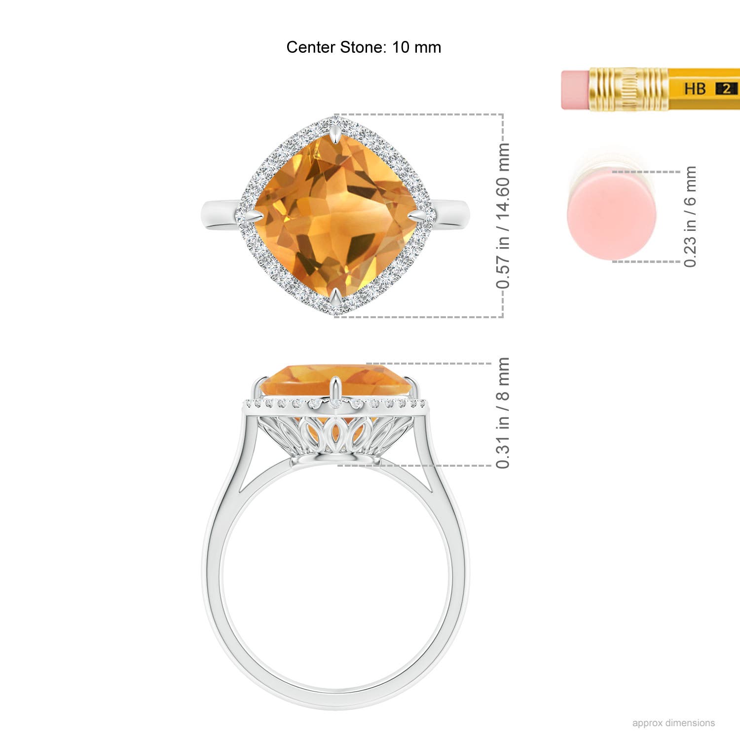 A - Citrine / 3.67 CT / 14 KT White Gold