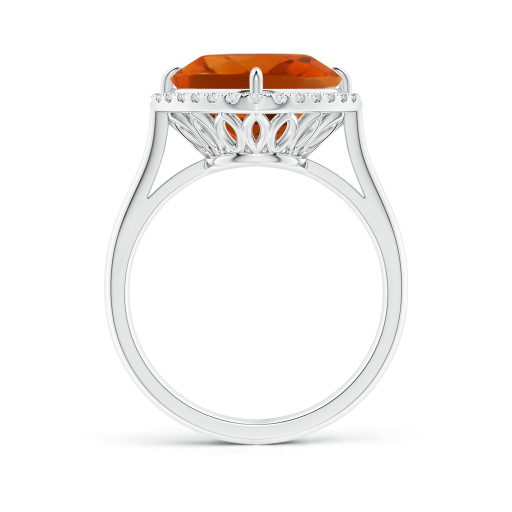 10mm AAAA Claw-Set Cushion Citrine Cocktail Halo Ring in White Gold - side_1