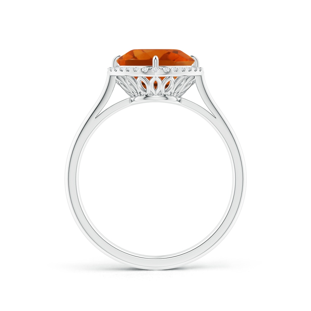 8mm AAAA Claw-Set Cushion Citrine Cocktail Halo Ring in White Gold - side_1