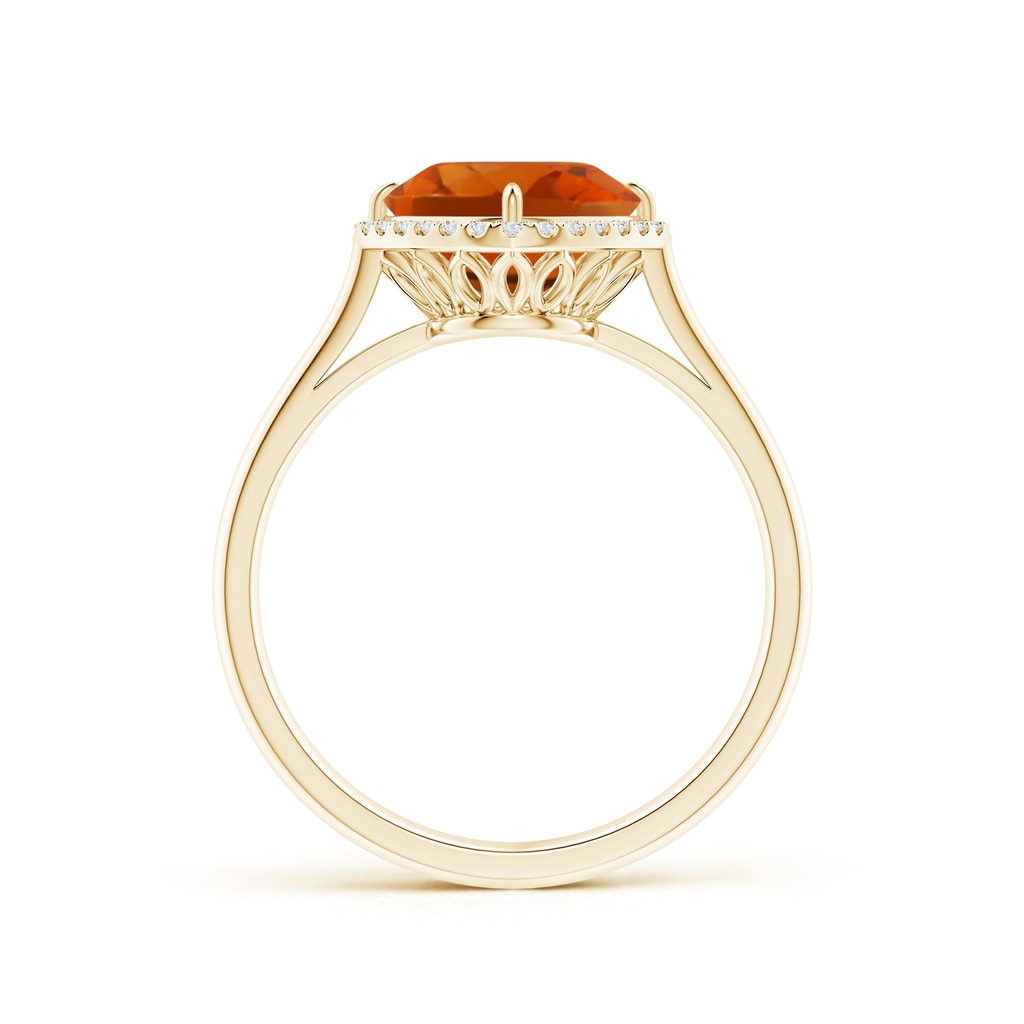 8mm AAAA Claw-Set Cushion Citrine Cocktail Halo Ring in Yellow Gold - side_1
