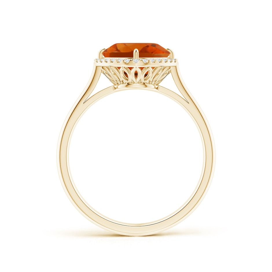 8mm AAAA Claw-Set Cushion Citrine Cocktail Halo Ring in Yellow Gold side-1