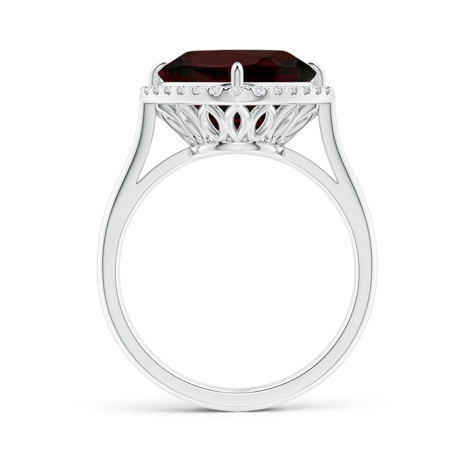 10mm A Claw-Set Cushion Garnet Cocktail Halo Ring in P950 Platinum side-1