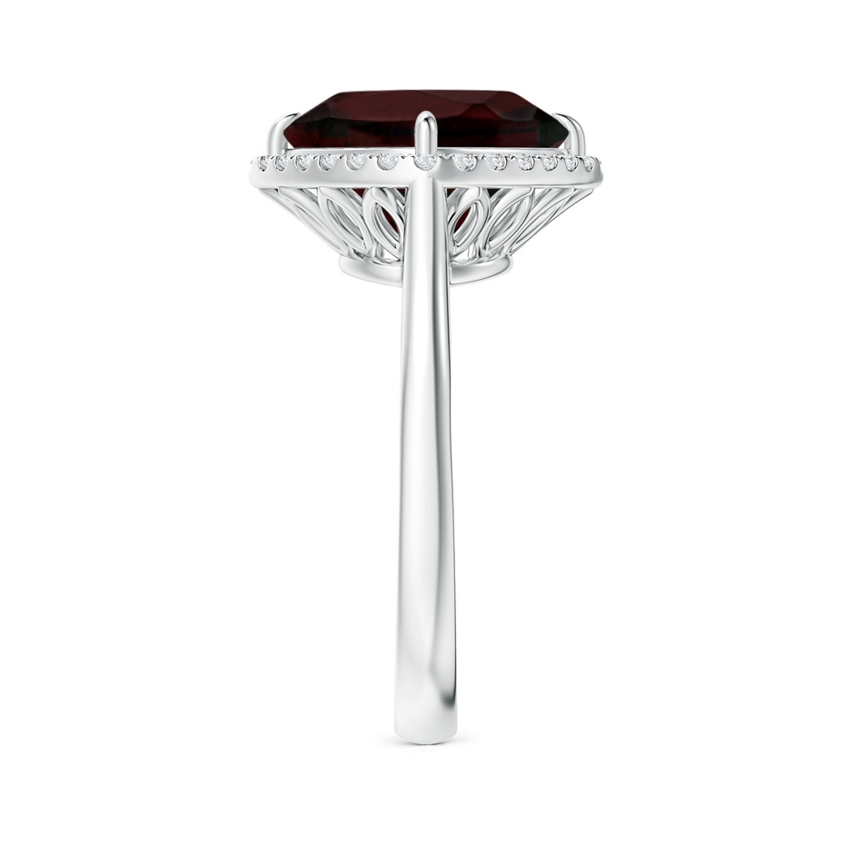 10mm A Claw-Set Cushion Garnet Cocktail Halo Ring in P950 Platinum side-2