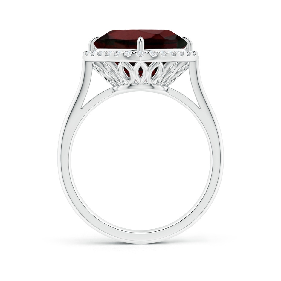 10mm AA Claw-Set Cushion Garnet Cocktail Halo Ring in White Gold side-1