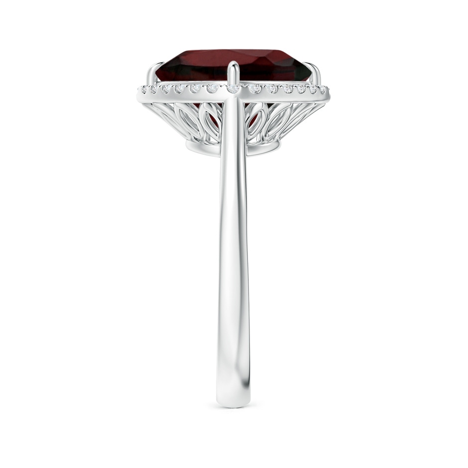 10mm AA Claw-Set Cushion Garnet Cocktail Halo Ring in White Gold side-2