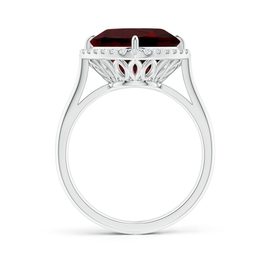 10mm AAA Claw-Set Cushion Garnet Cocktail Halo Ring in White Gold side-1