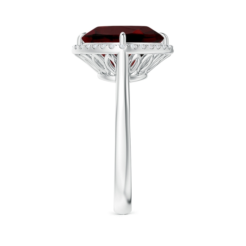 10mm AAA Claw-Set Cushion Garnet Cocktail Halo Ring in White Gold side-2