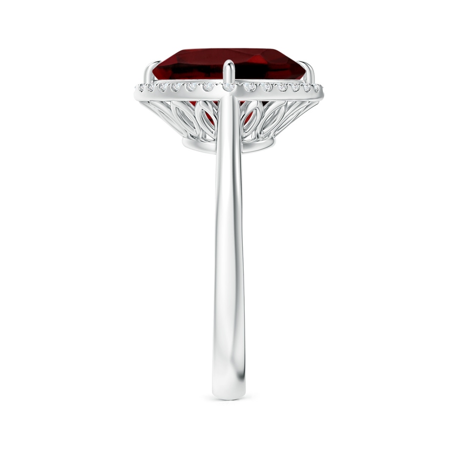 10mm AAAA Claw-Set Cushion Garnet Cocktail Halo Ring in P950 Platinum side-2