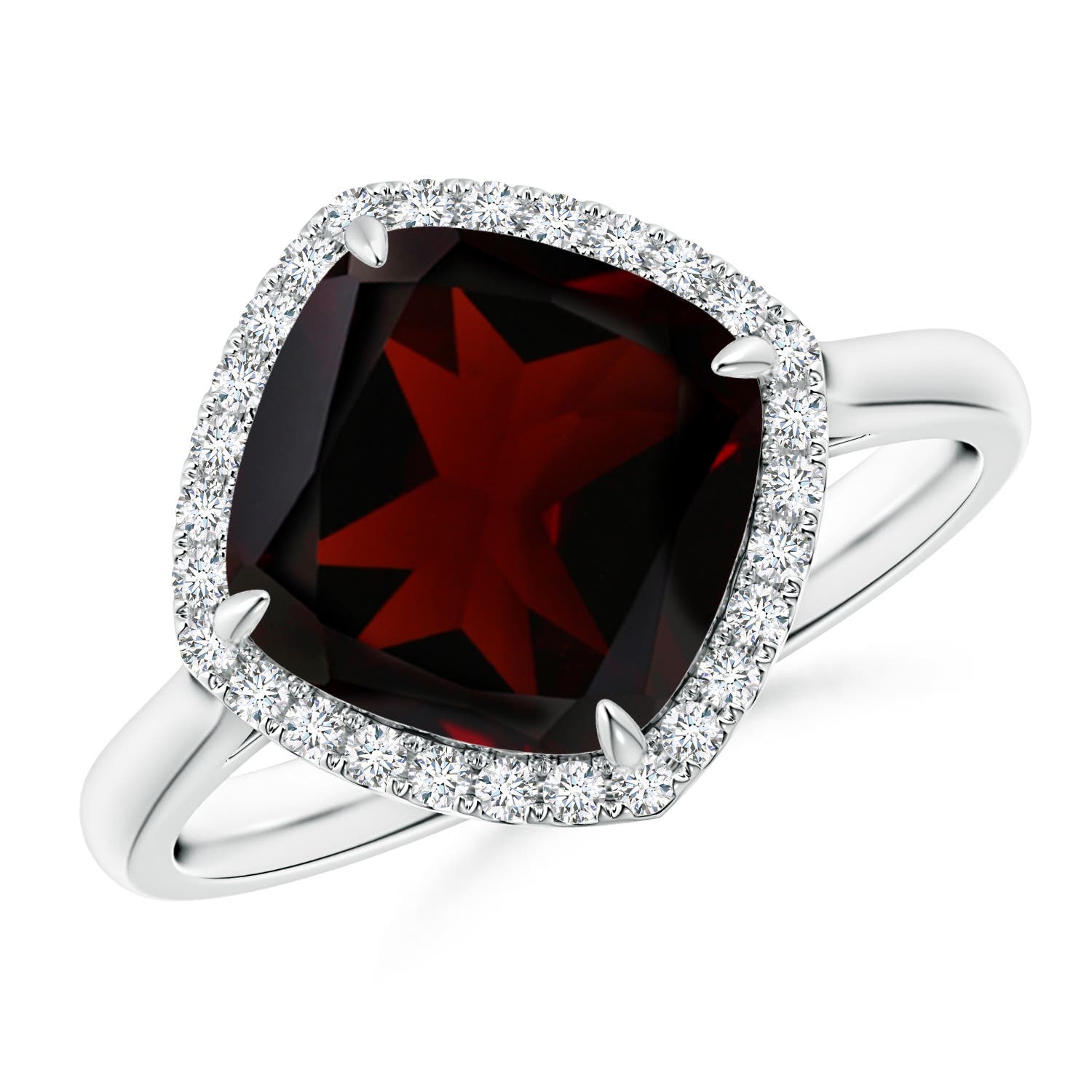 A - Garnet / 3.77 CT / 14 KT White Gold