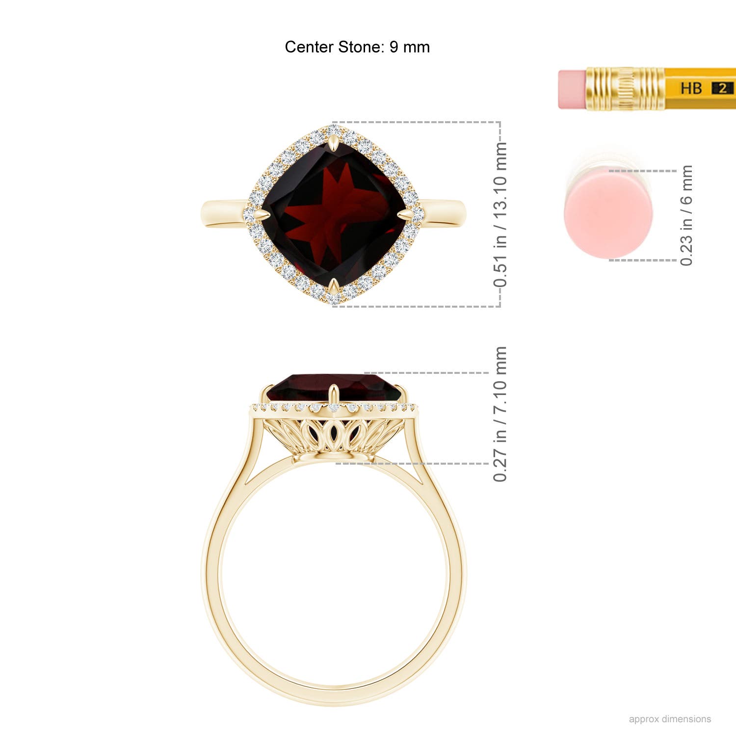 A - Garnet / 3.77 CT / 14 KT Yellow Gold