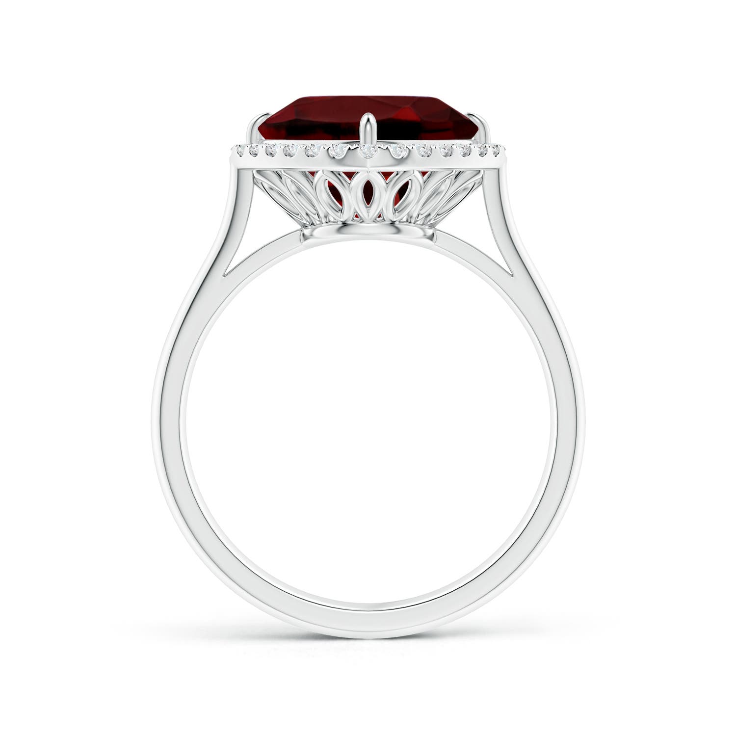 AAAA - Garnet / 3.77 CT / 14 KT White Gold