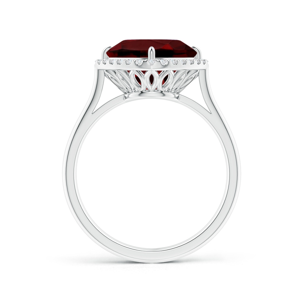 9mm AAAA Claw-Set Cushion Garnet Cocktail Halo Ring in White Gold - side_1