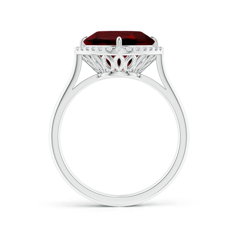 9mm AAAA Claw-Set Cushion Garnet Cocktail Halo Ring in White Gold side-1