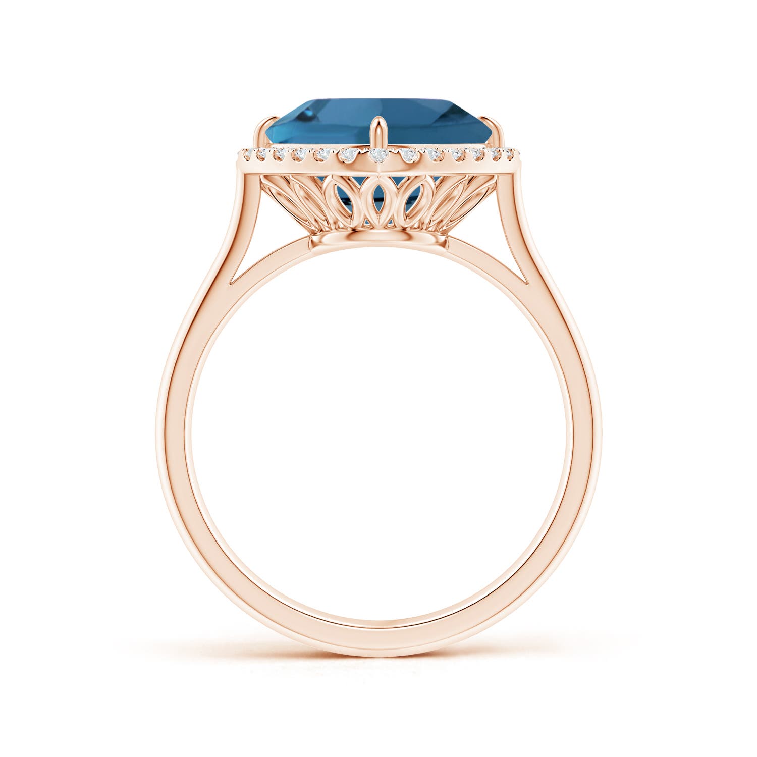 AA - London Blue Topaz / 3.47 CT / 14 KT Rose Gold