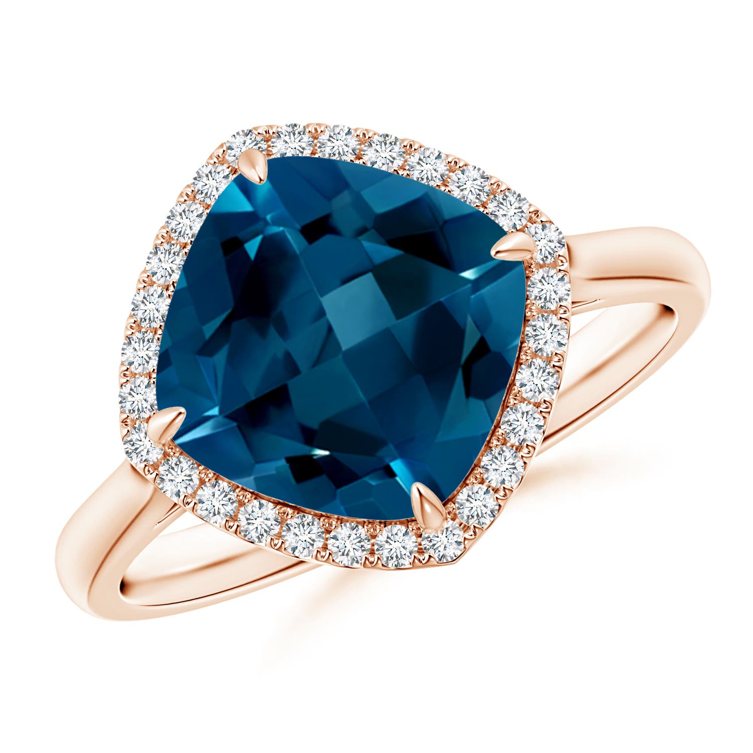 AAAA - London Blue Topaz / 3.47 CT / 14 KT Rose Gold