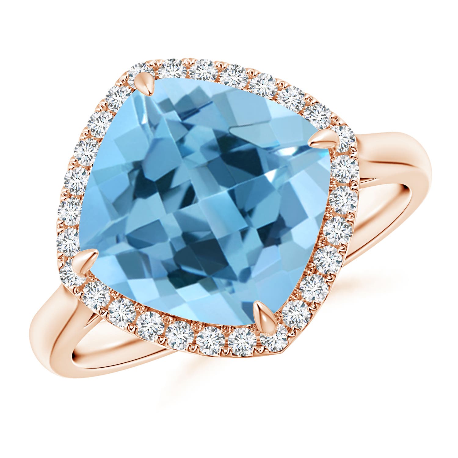 A - Swiss Blue Topaz / 5.37 CT / 14 KT Rose Gold