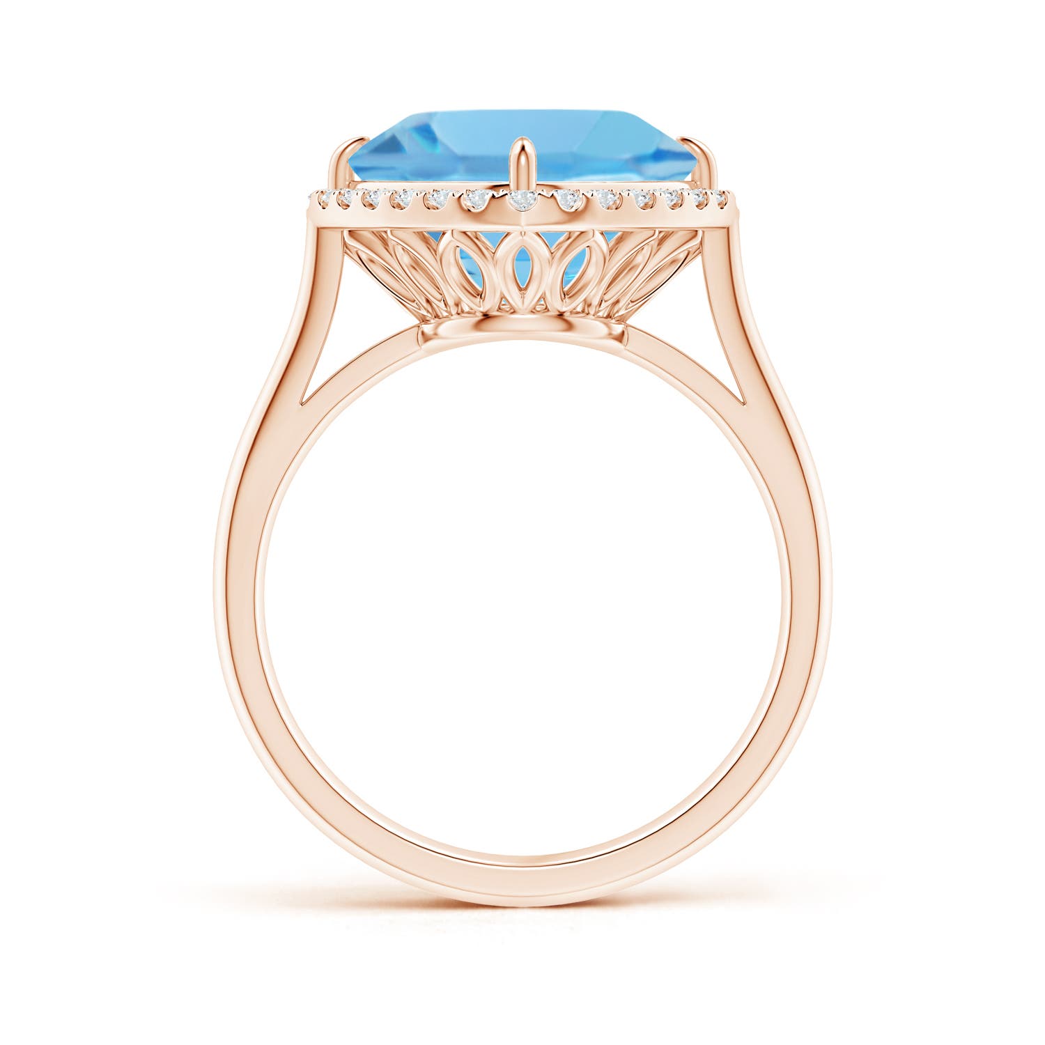 A - Swiss Blue Topaz / 5.37 CT / 14 KT Rose Gold