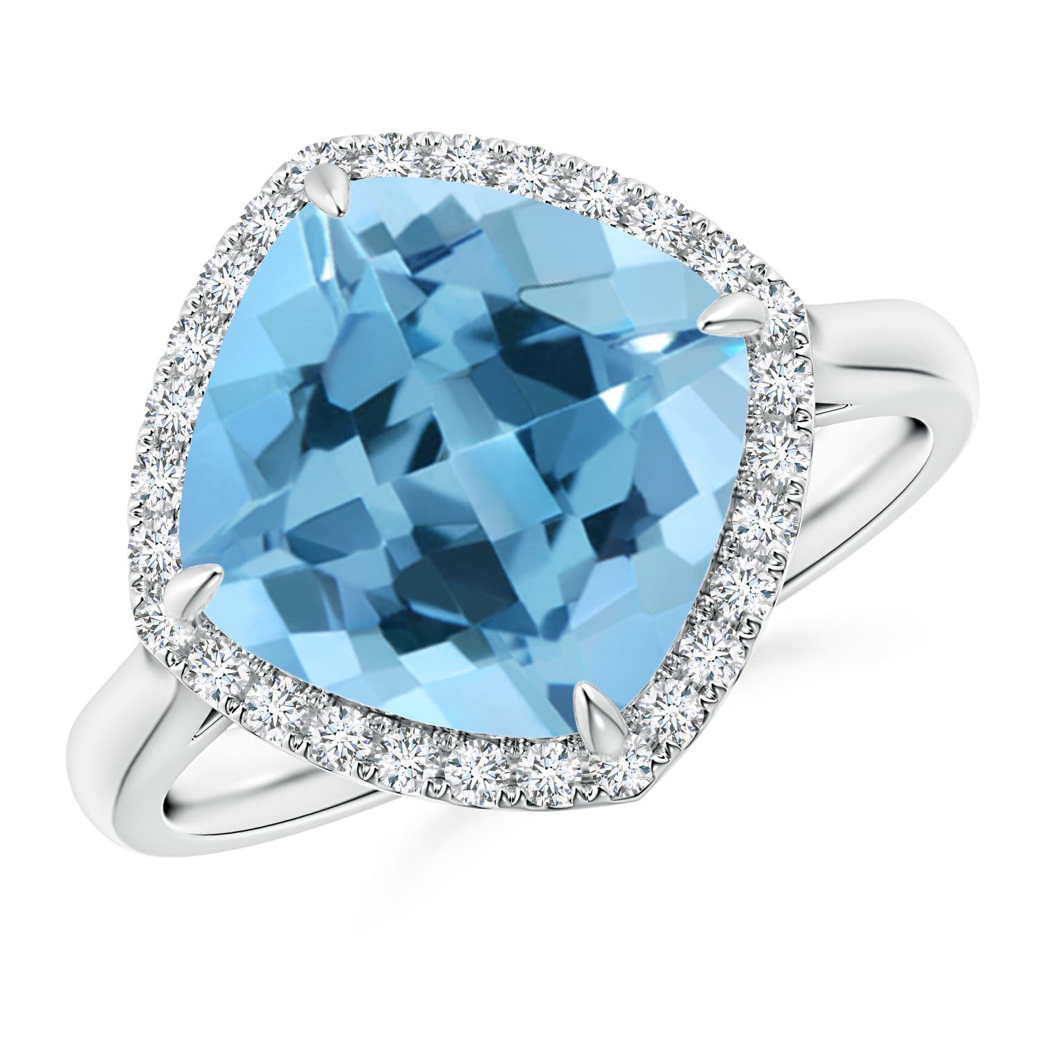 A - Swiss Blue Topaz / 5.37 CT / 14 KT White Gold