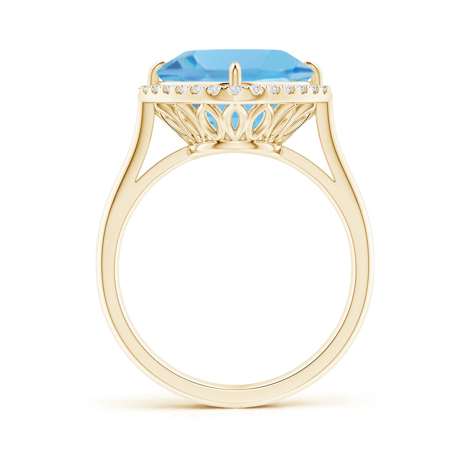 A - Swiss Blue Topaz / 5.37 CT / 14 KT Yellow Gold