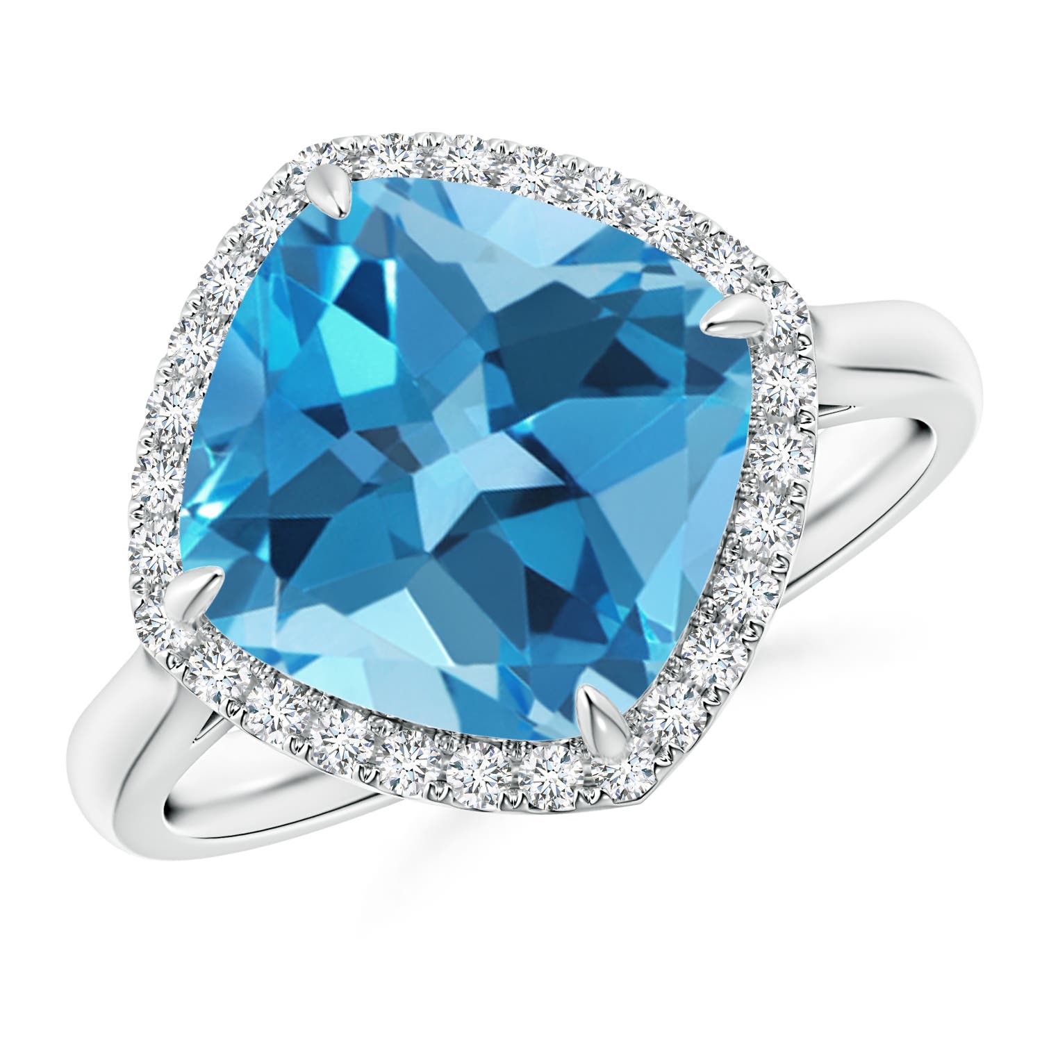 AA - Swiss Blue Topaz / 5.37 CT / 14 KT White Gold