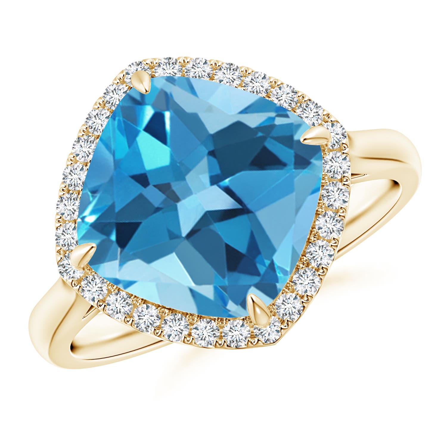 AA - Swiss Blue Topaz / 5.37 CT / 14 KT Yellow Gold