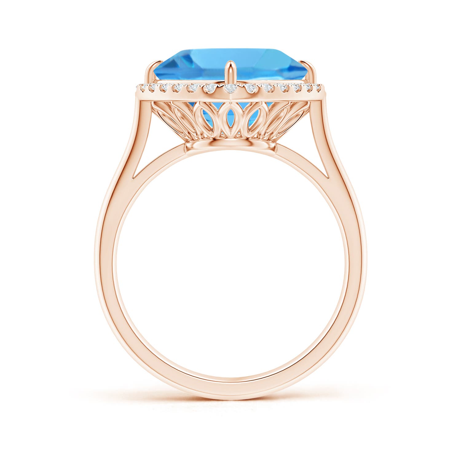 AAA - Swiss Blue Topaz / 5.37 CT / 14 KT Rose Gold