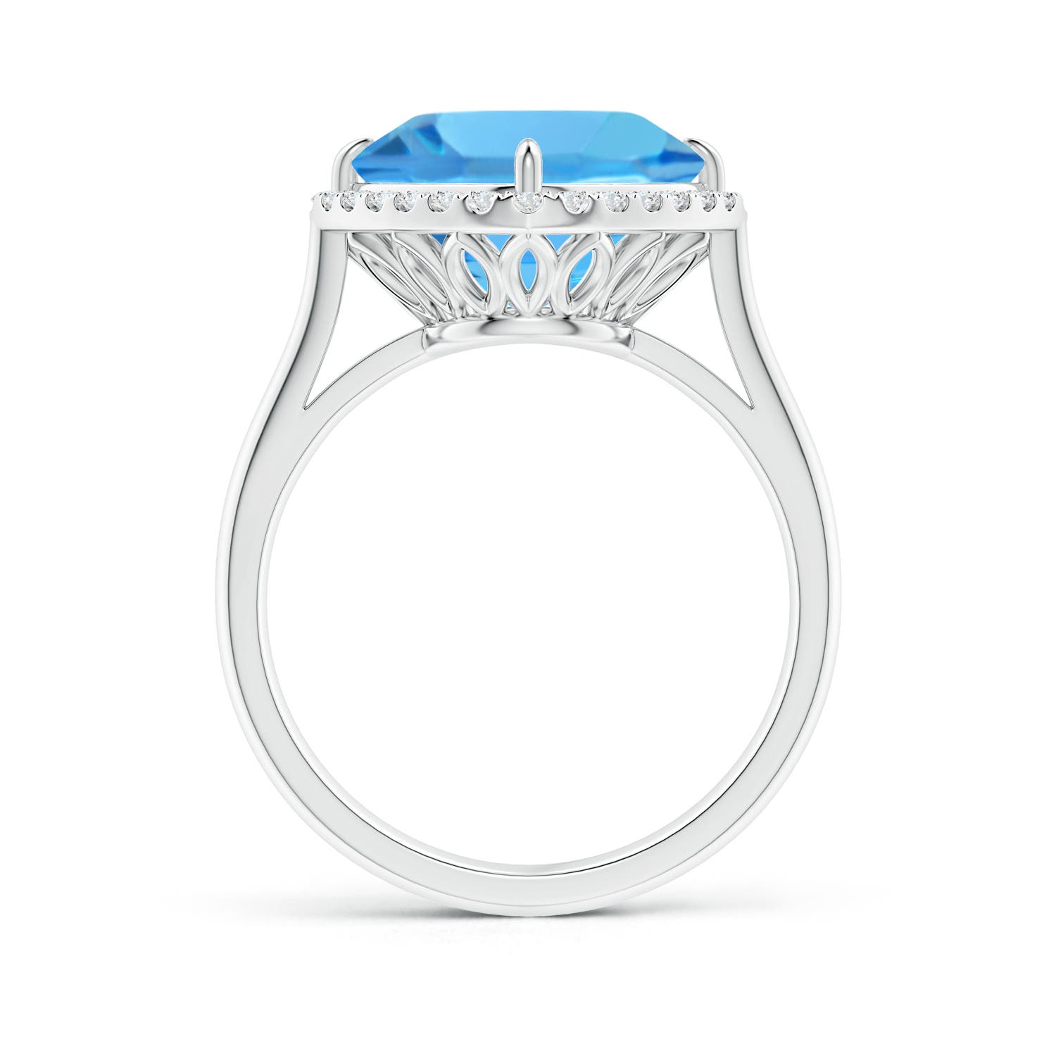 AAA - Swiss Blue Topaz / 5.37 CT / 14 KT White Gold