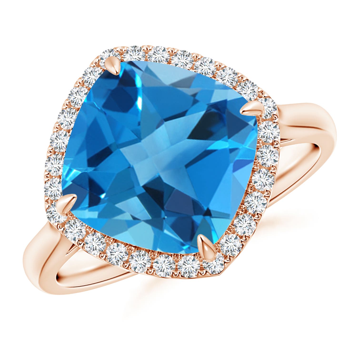 AAAA - Swiss Blue Topaz / 5.37 CT / 14 KT Rose Gold