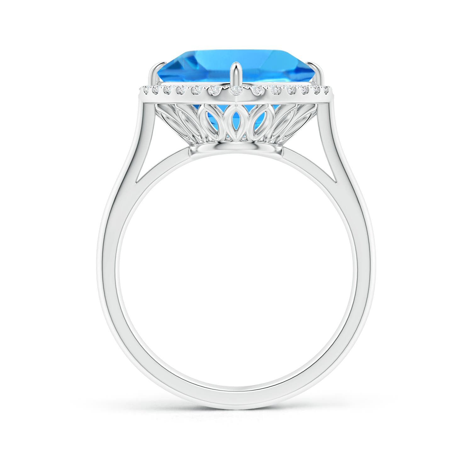 AAAA - Swiss Blue Topaz / 5.37 CT / 14 KT White Gold