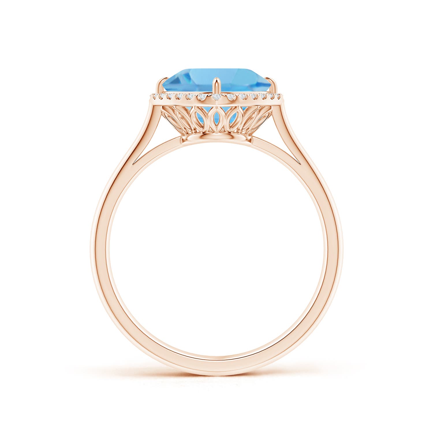 A - Swiss Blue Topaz / 2.64 CT / 14 KT Rose Gold