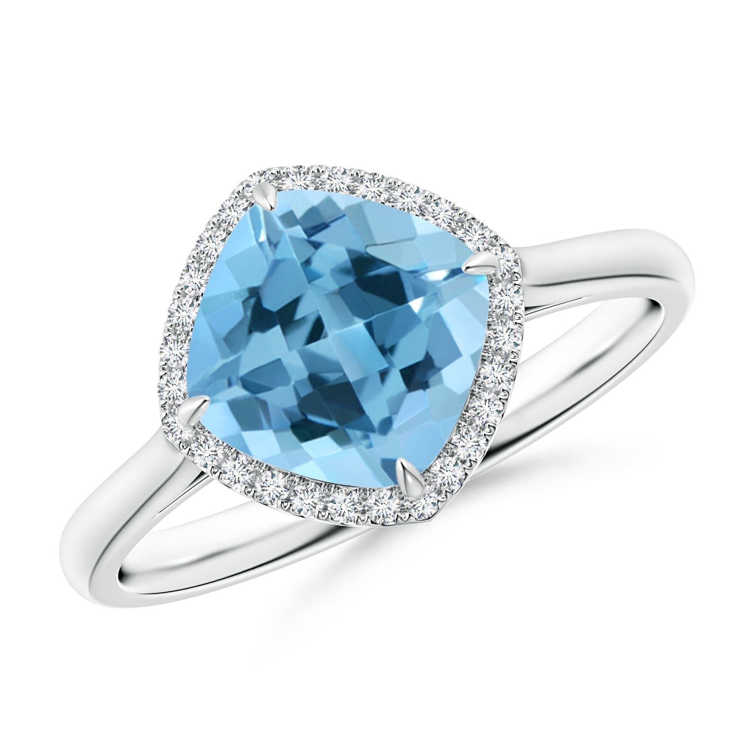 A - Swiss Blue Topaz / 2.64 CT / 14 KT White Gold