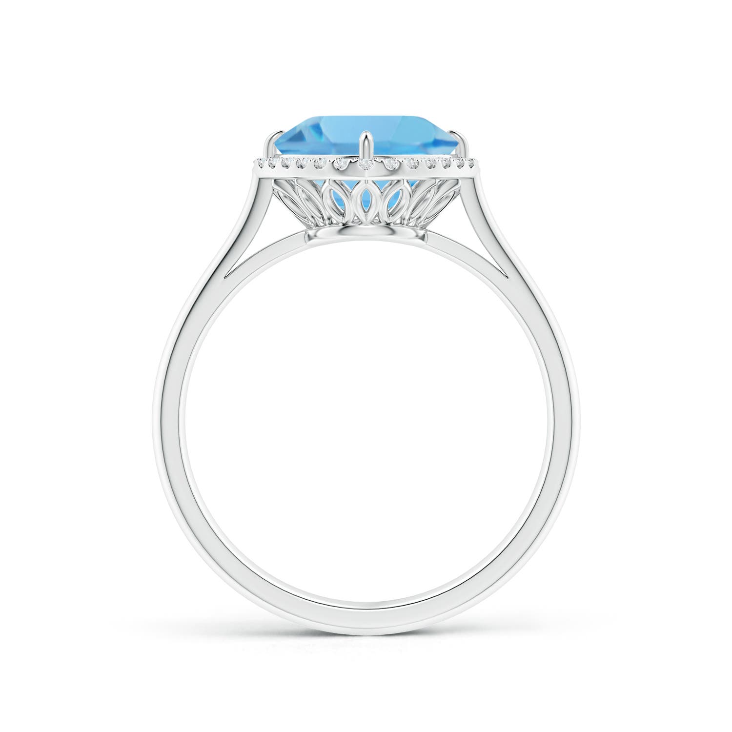 A - Swiss Blue Topaz / 2.64 CT / 14 KT White Gold