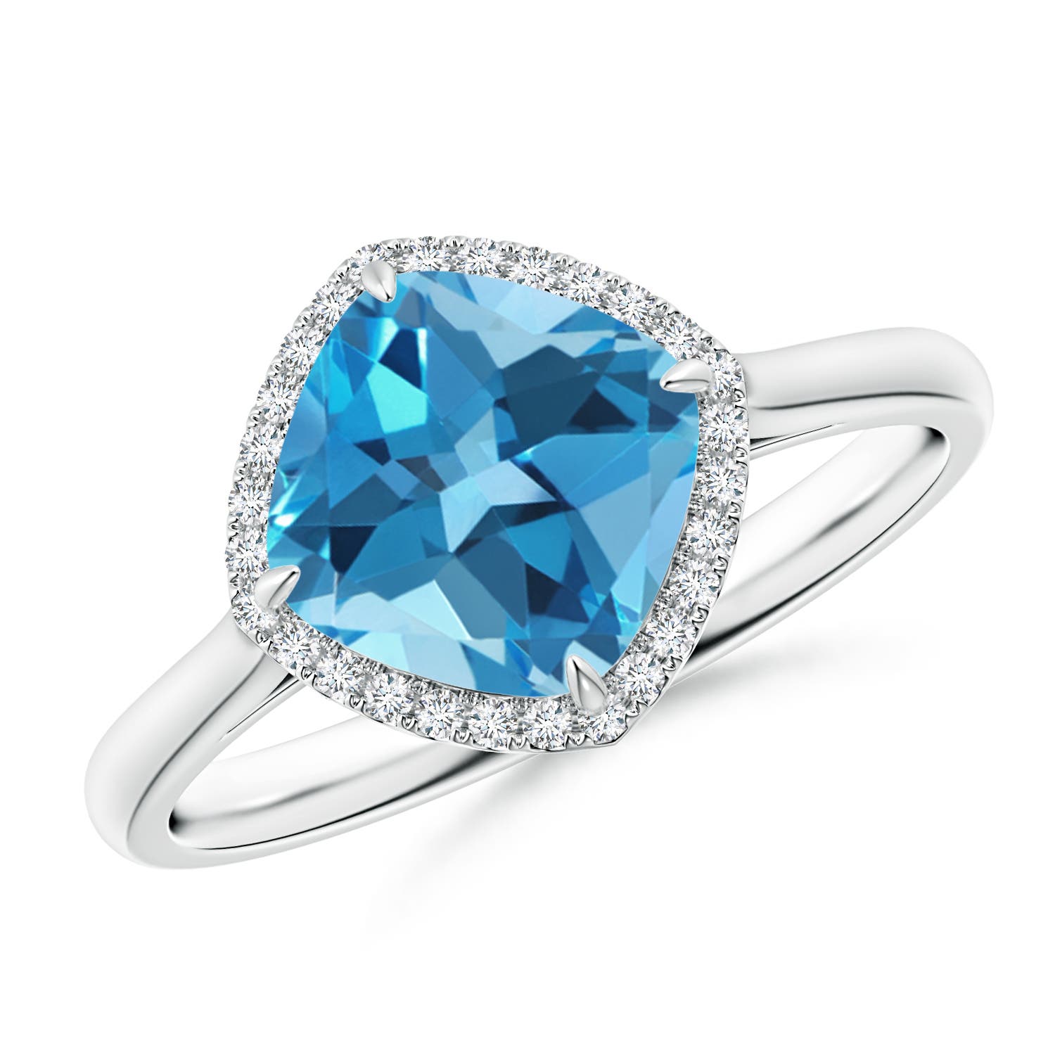 AA - Swiss Blue Topaz / 2.64 CT / 14 KT White Gold