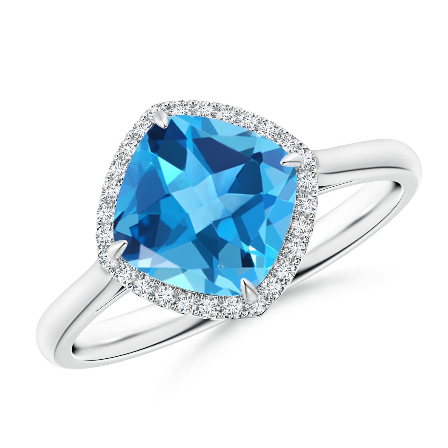 AAA - Swiss Blue Topaz / 2.64 CT / 14 KT White Gold