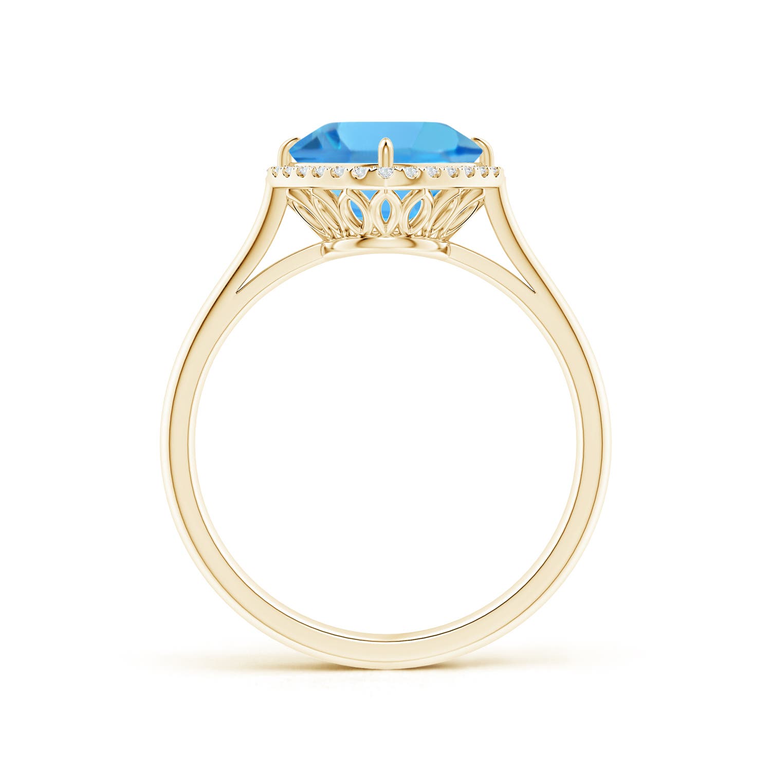 AAA - Swiss Blue Topaz / 2.64 CT / 14 KT Yellow Gold