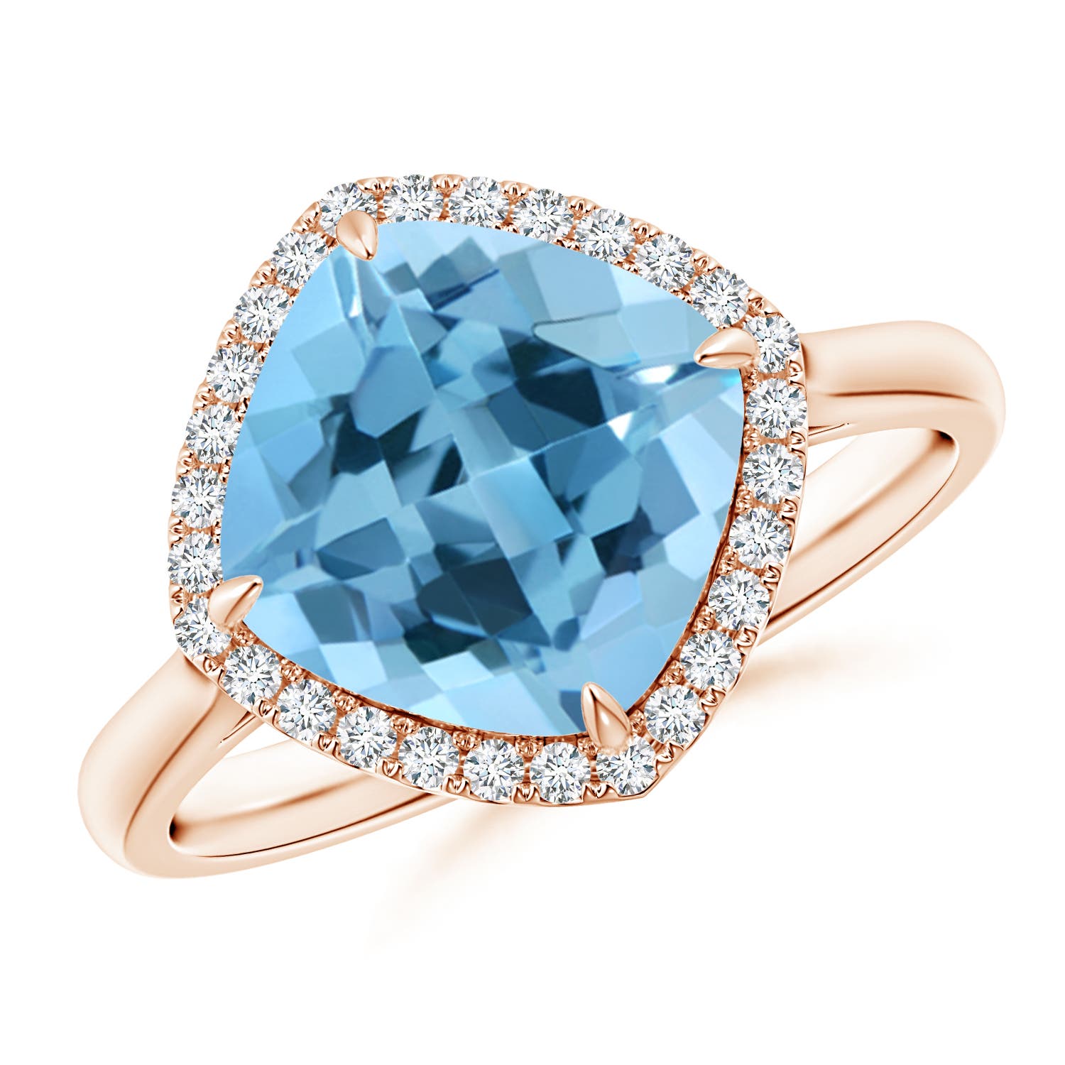 A - Swiss Blue Topaz / 3.47 CT / 14 KT Rose Gold