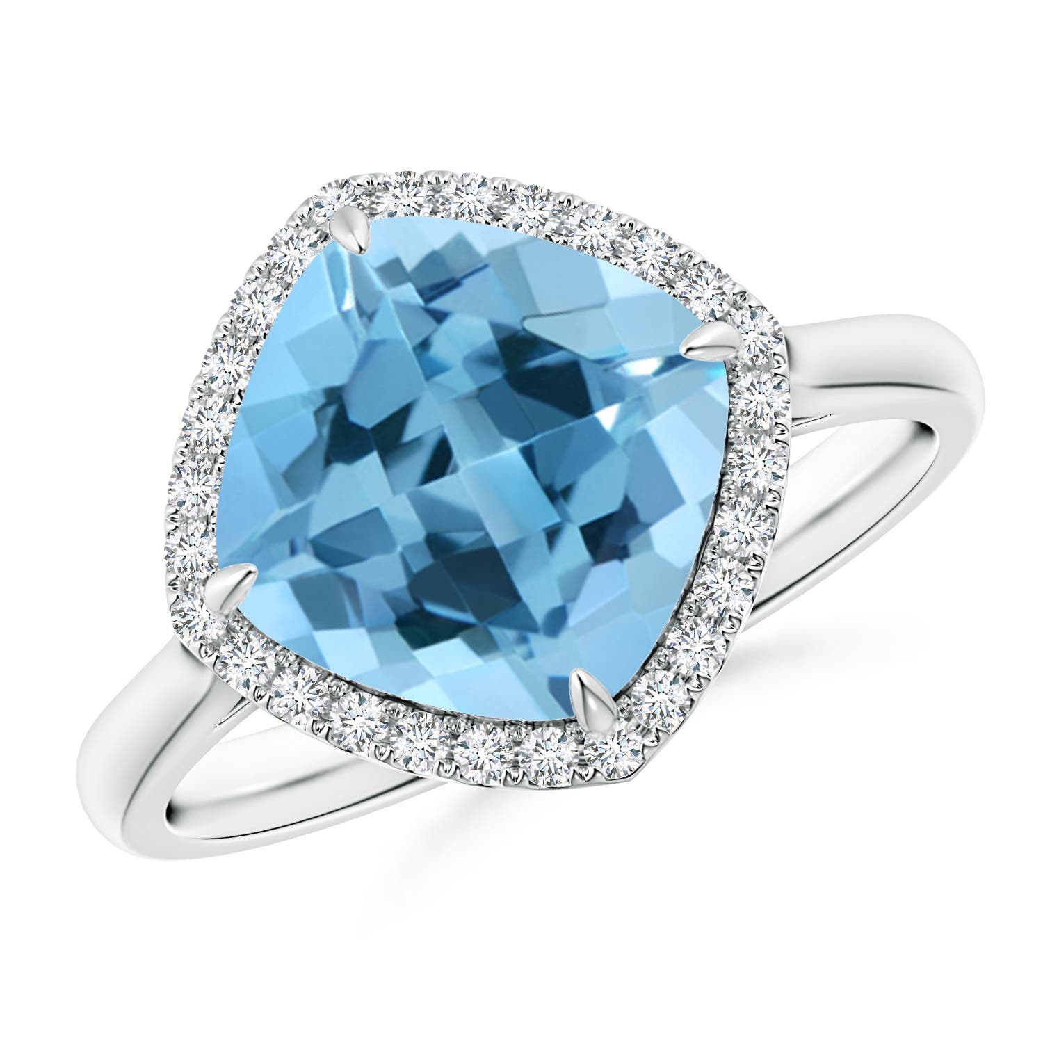 A - Swiss Blue Topaz / 3.47 CT / 14 KT White Gold