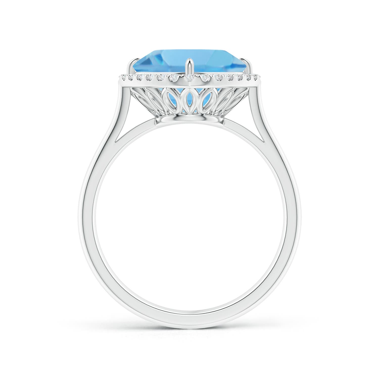 A - Swiss Blue Topaz / 3.47 CT / 14 KT White Gold