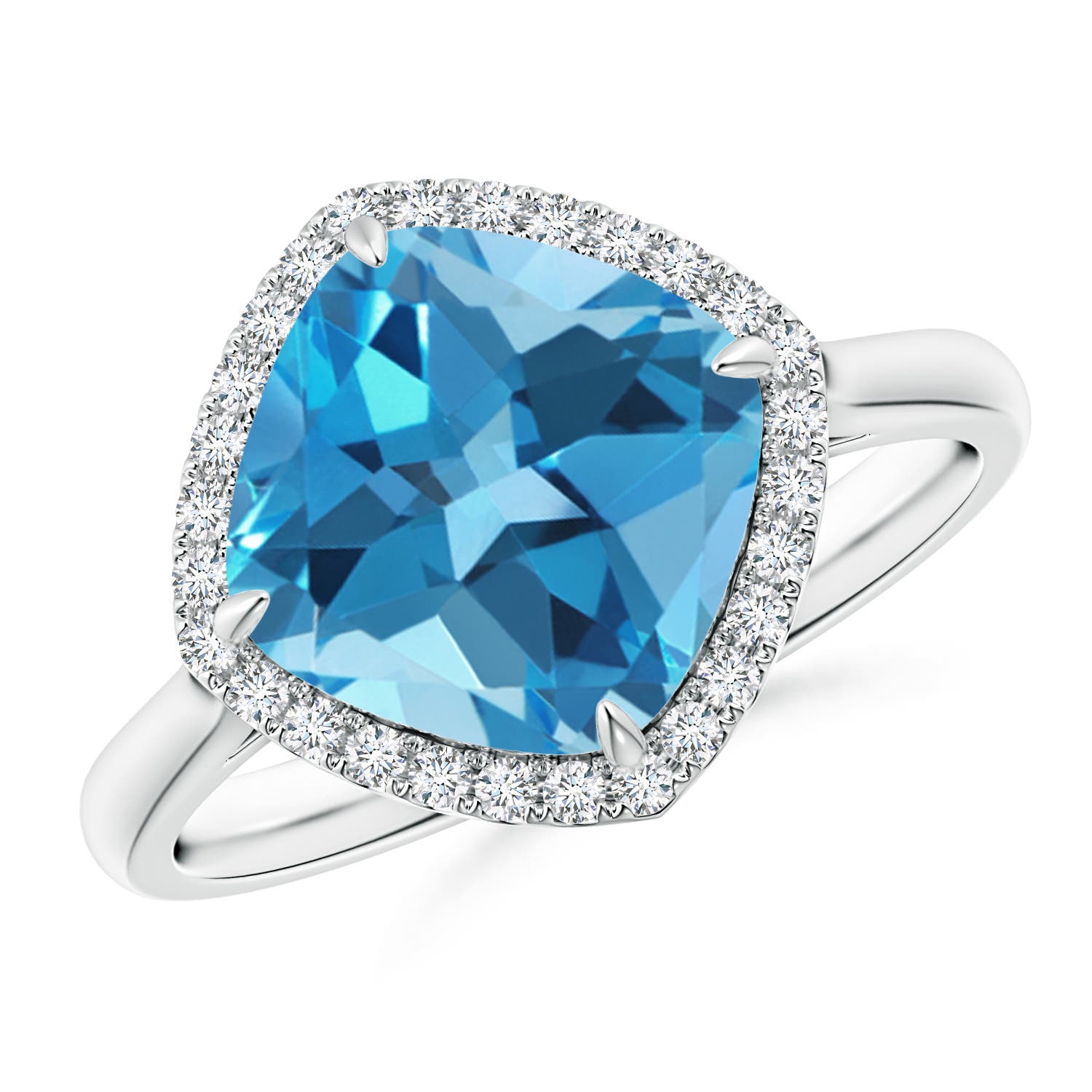 AA - Swiss Blue Topaz / 3.47 CT / 14 KT White Gold