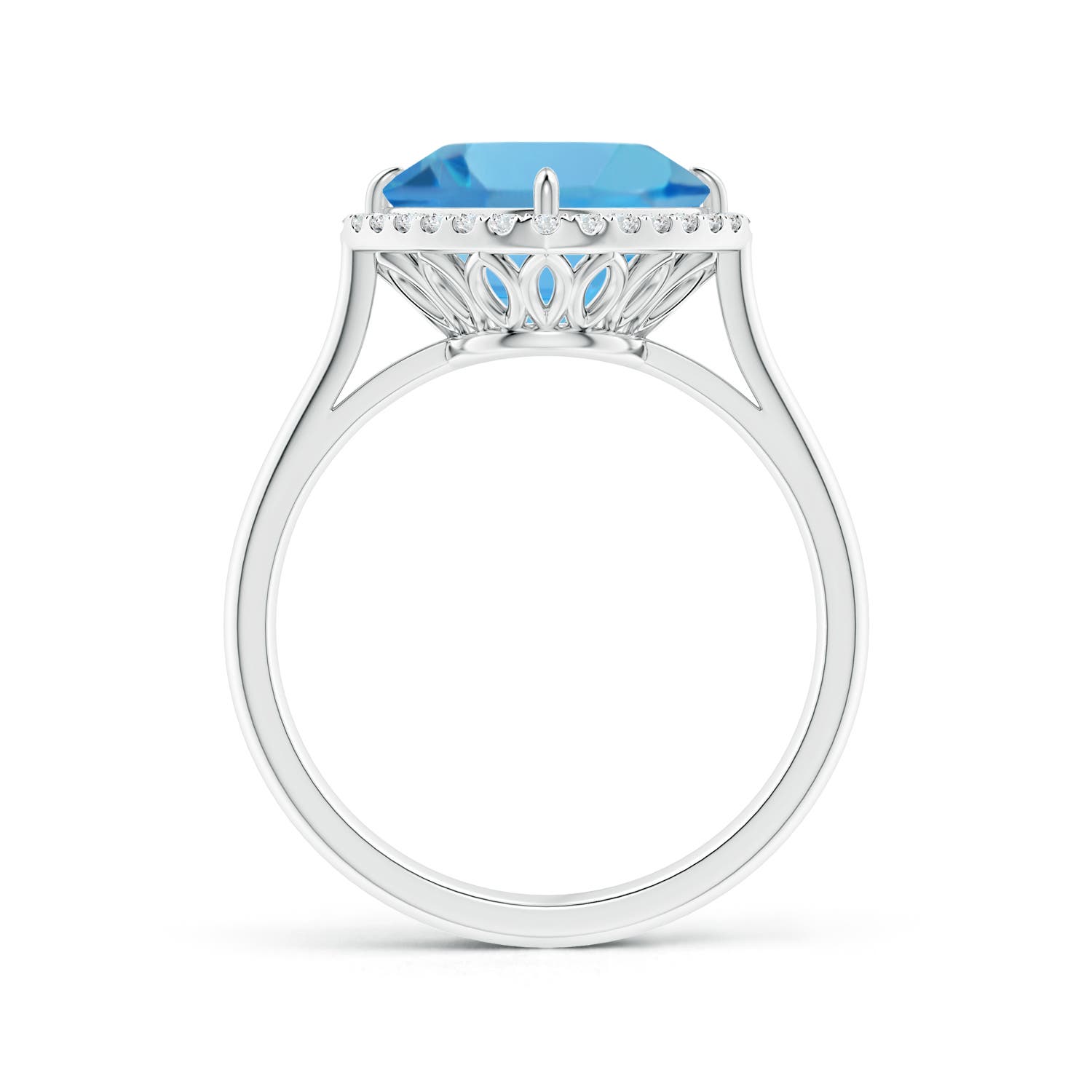 AA - Swiss Blue Topaz / 3.47 CT / 14 KT White Gold