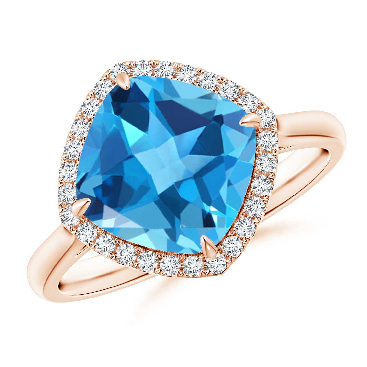 AAA - Swiss Blue Topaz / 3.47 CT / 14 KT Rose Gold