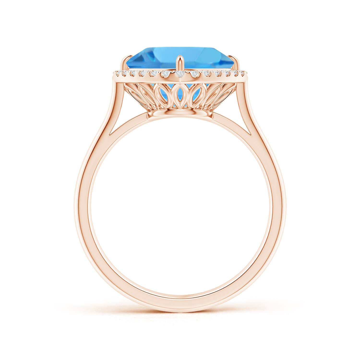 AAA - Swiss Blue Topaz / 3.47 CT / 14 KT Rose Gold