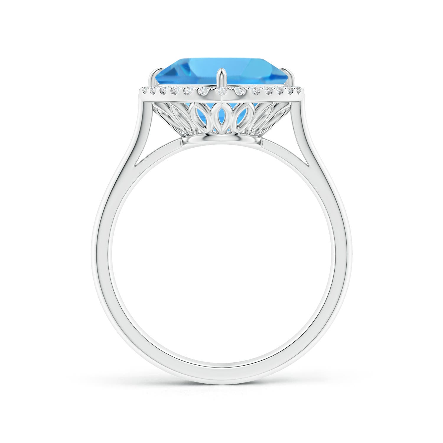 AAA - Swiss Blue Topaz / 3.47 CT / 14 KT White Gold